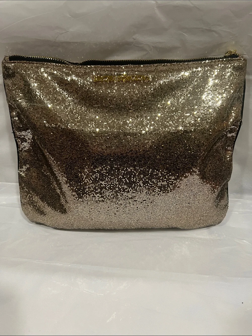 Victoria's Secret Gold Sequin Cosmetic Pouch